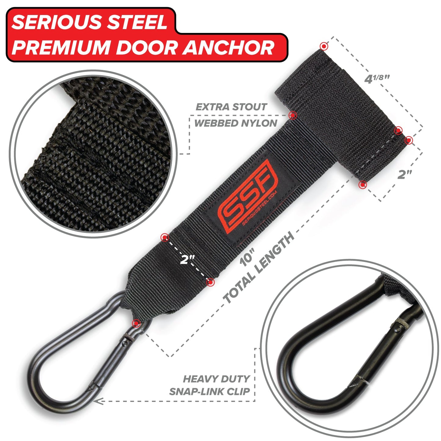 Serious Steel Premium Resistance Band Door Anchor