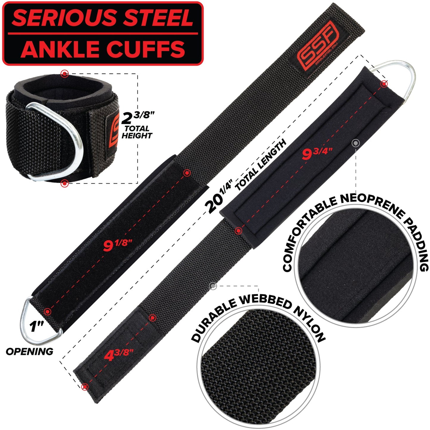 Serious Steel Cable Machine Ankle Cuff