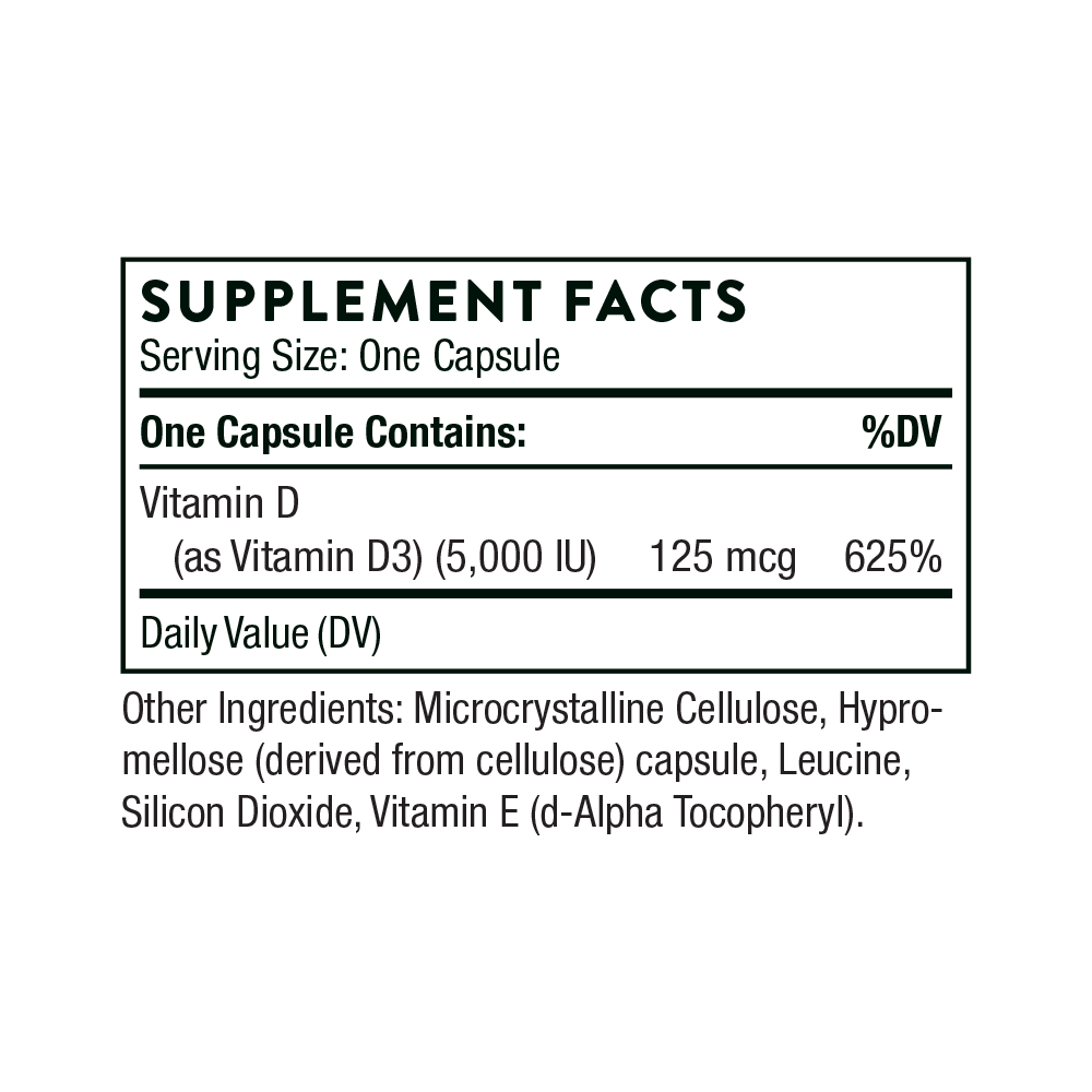 Vitamin D-5,000 - NSF Certified for Sport - 60 Servings