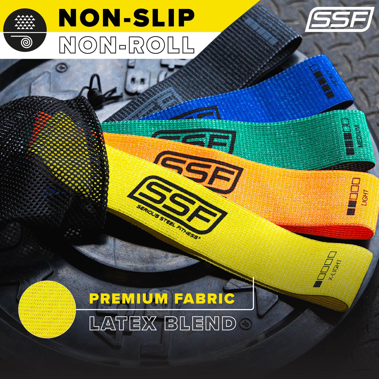 Serious Steel Fabric Mini Loop Resistance Band Set